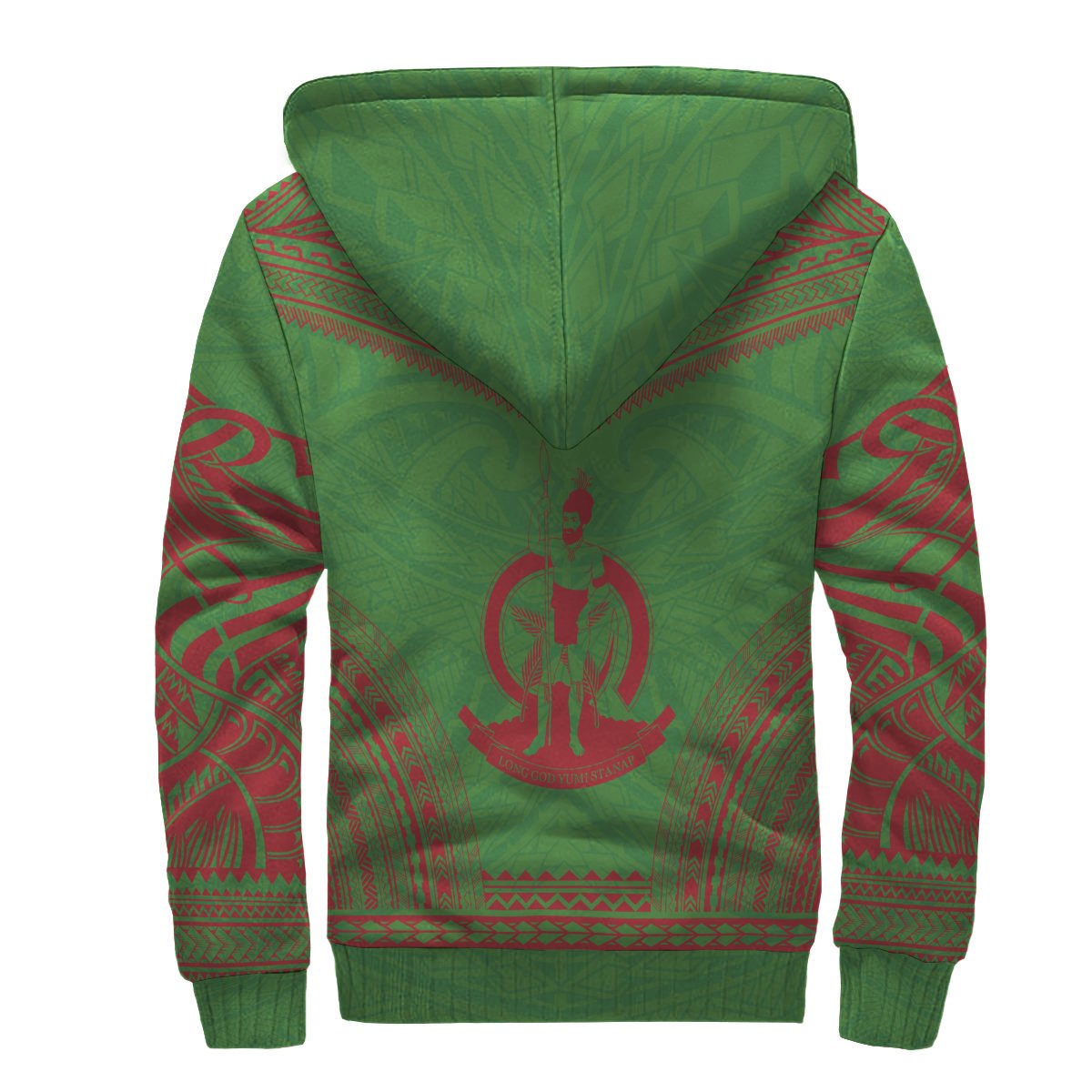 Vanuatu Sherpa Hoodie - Polynesian Chief Flag Version - Polynesian Pride