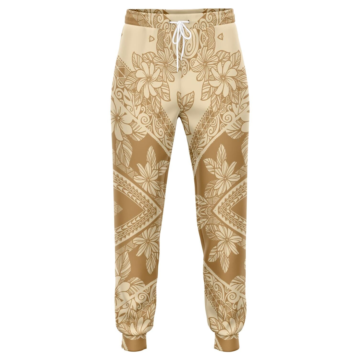 Polynesian Plumeria Mix Gold Joggers Unisex Gold - Polynesian Pride