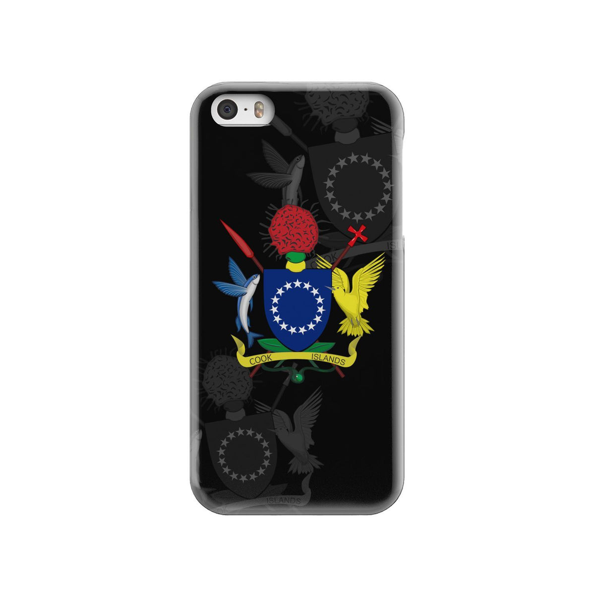 Cook Islands Phone Case - Coat Of Arms iPhone SE Black One Style - Polynesian Pride