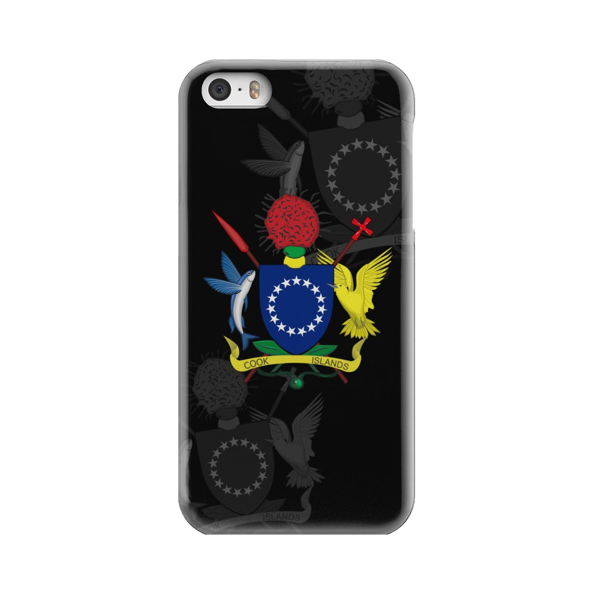 Cook Islands Phone Case - Coat Of Arms iPhone 5 Black One Style - Polynesian Pride