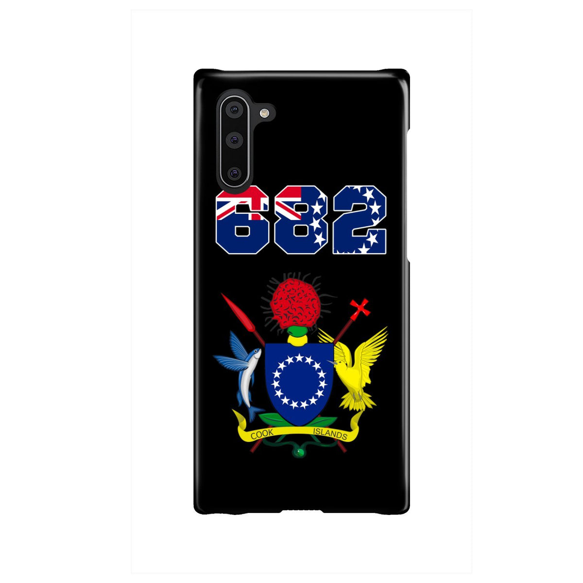 Cook Islands Phone Case - Coat of Arm Code Samsung Galaxy Note 10 One Size Black - Polynesian Pride