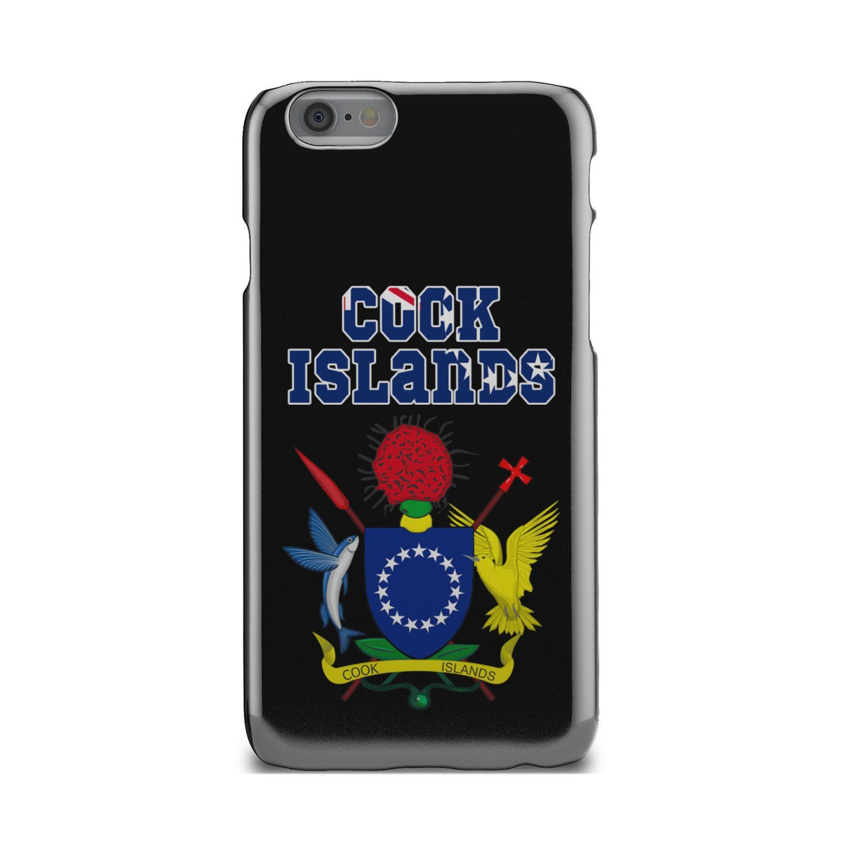 Cook Islands Phone Case - Coat of Arm Name iPhone 6s One Size Black - Polynesian Pride