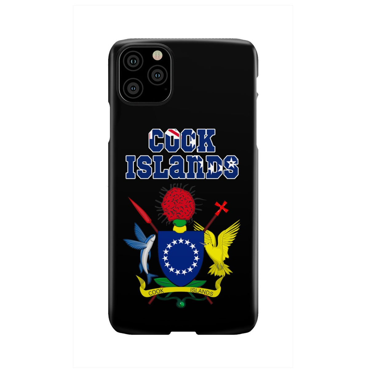 Cook Islands Phone Case - Coat of Arm Name iPhone 11 Pro Max One Size Black - Polynesian Pride