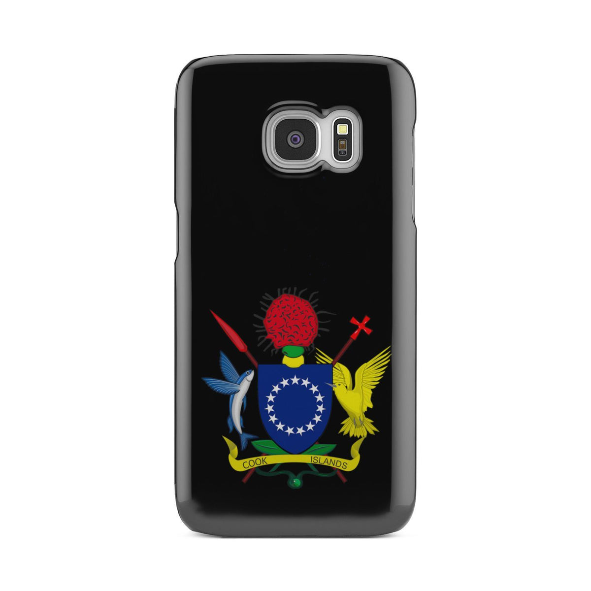 Cook Islands Phone Case - Coat of Arm Map Samsung Galaxy S6 Edge One Size Black - Polynesian Pride