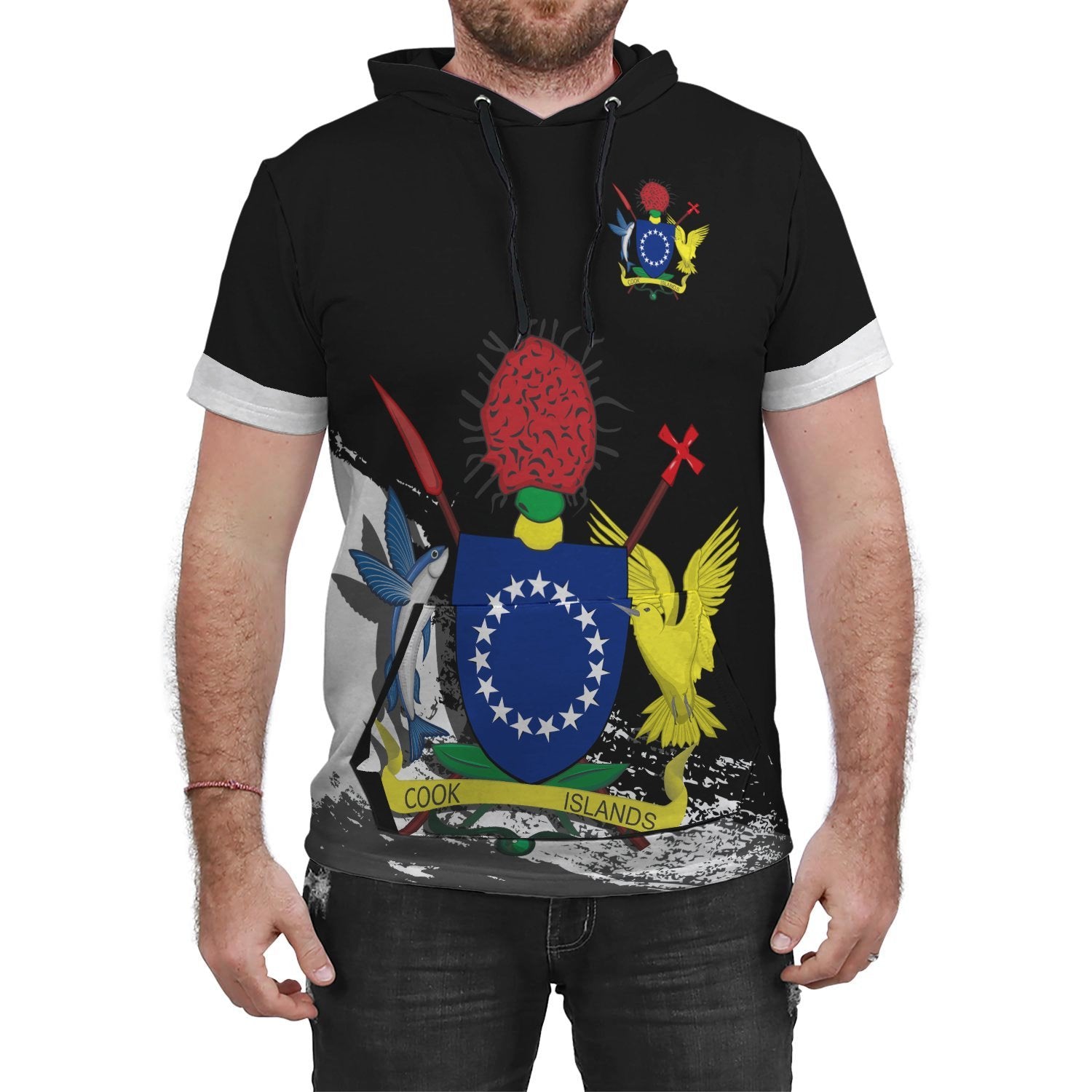 Cook Islands Special Hooded T Shirt Unisex Black - Polynesian Pride