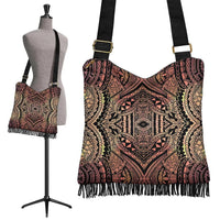 Polynesian Tribal Crossbody Boho Handbag Grow Crossbody Boho Handbag One Size Black - Polynesian Pride