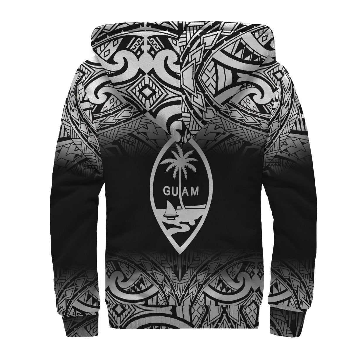 Guam Personalised Custom Polynesian Sherpa Hoodie - Fog Black - Polynesian Pride