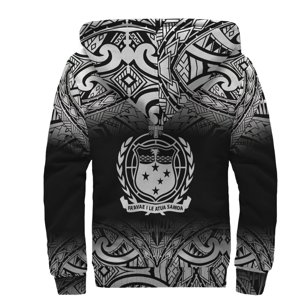 Samoa Personalised Custom Polynesian Sherpa Hoodie - Fog Black - Polynesian Pride
