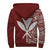 Polynesian Hawaii Personalised Custom Sherpa Hoodie - Line Red - Polynesian Pride