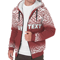 Tahiti (French Polynesia) Polynesian Personalised Custom Sherpa Hoodie - Red Fog - Polynesian Pride