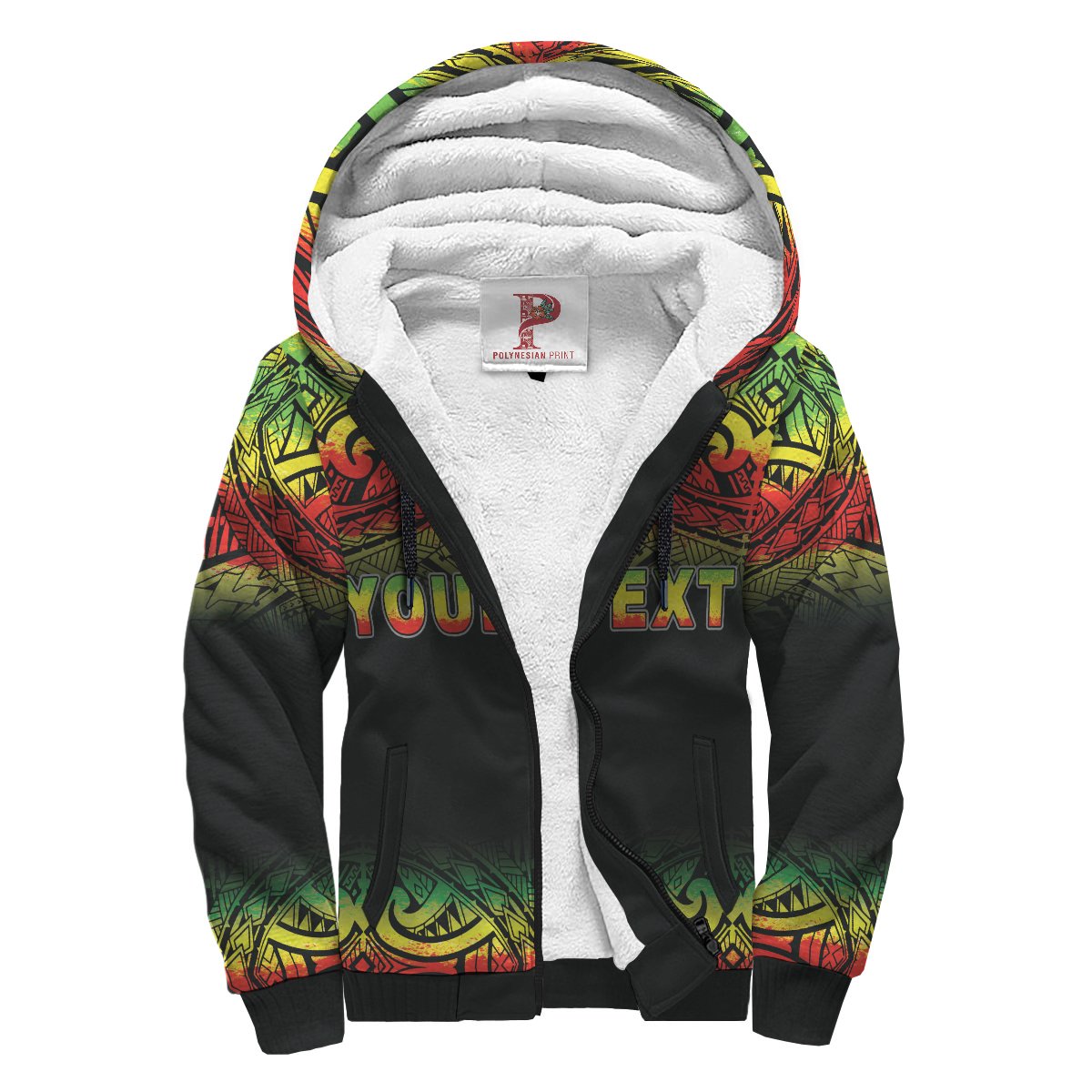 Northern Mariana Islands Polynesian Personalised Custom Sherpa Hoodie - Reggae Fog Reggae - Polynesian Pride