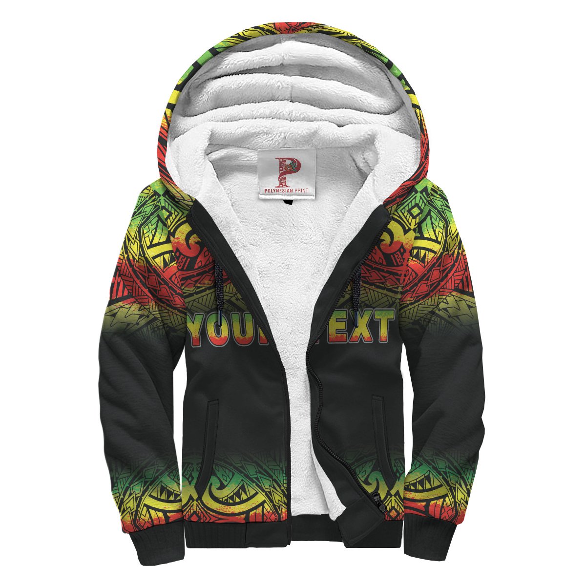 Tonga Polynesian Personalised Custom Sherpa Hoodie - Reggae Fog Reggae - Polynesian Pride