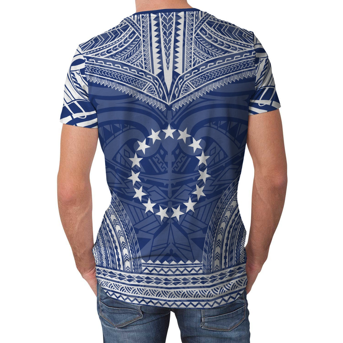 Cook Islands T Shirt Polynesian Polynesian Chief Blue Version - Polynesian Pride