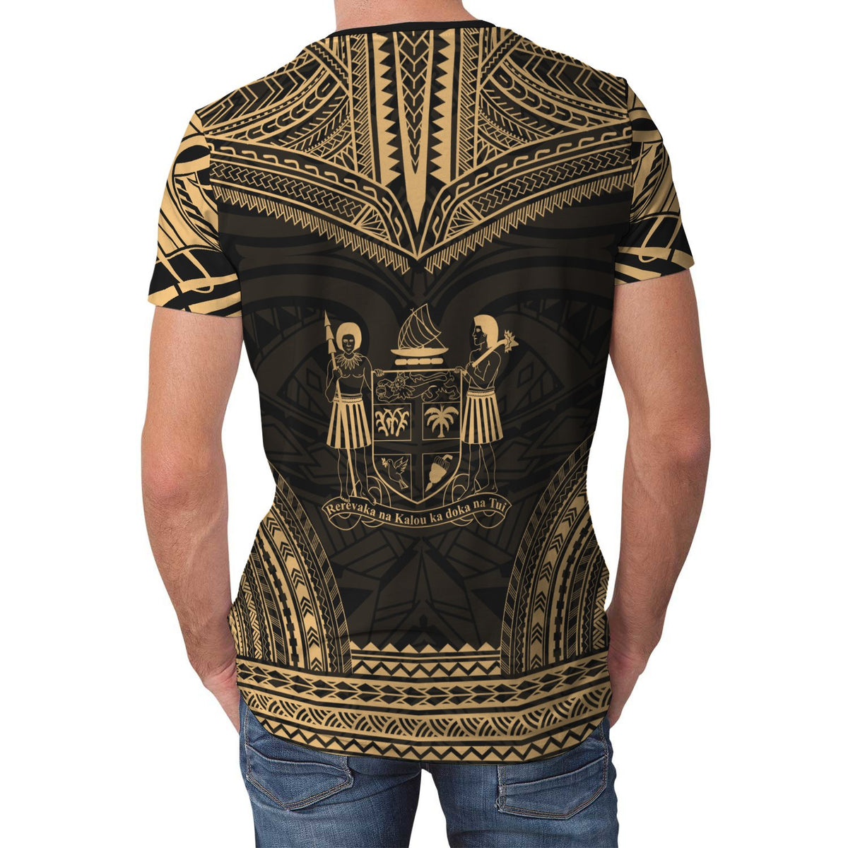 Fiji T Shirt Fijian Polynesian Chief Gold Version - Polynesian Pride