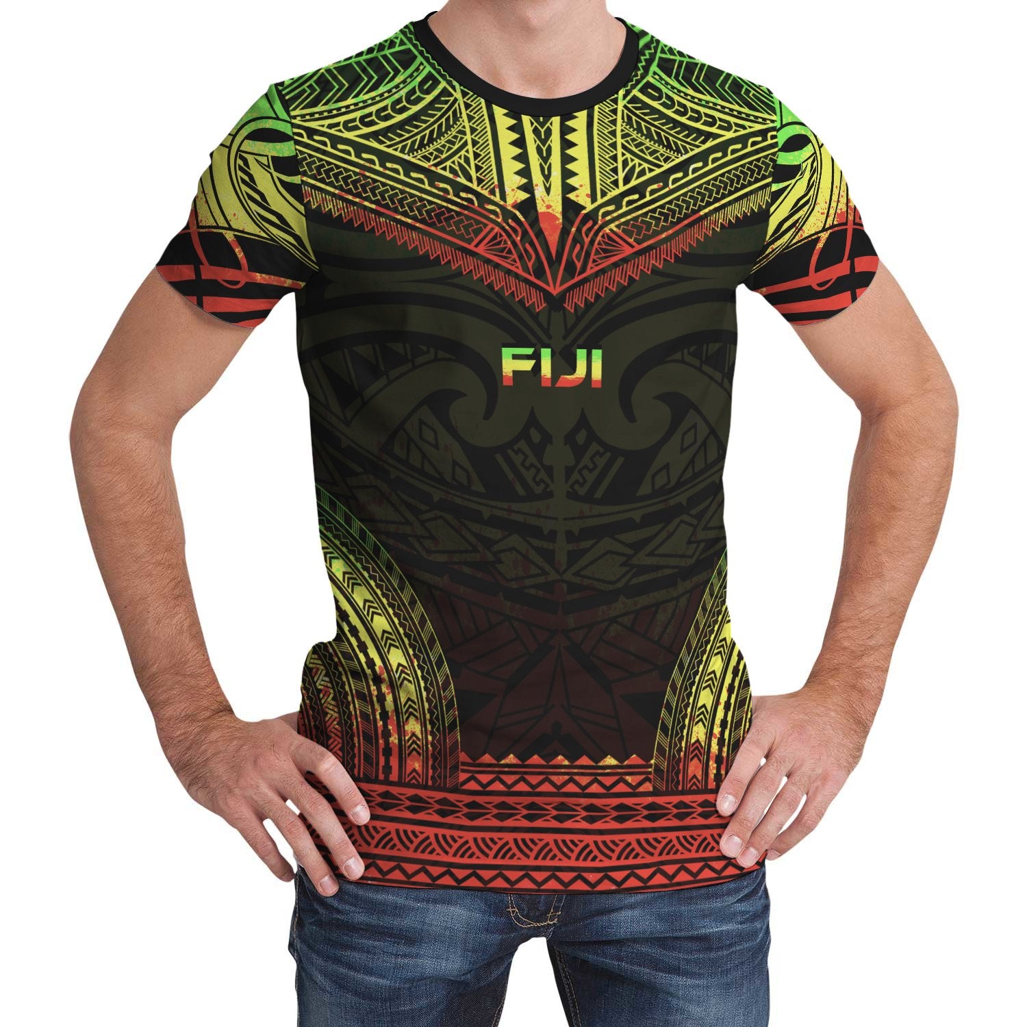 Fiji T Shirt Fijian Polynesian Chief Reggae Version Unisex Reggae - Polynesian Pride
