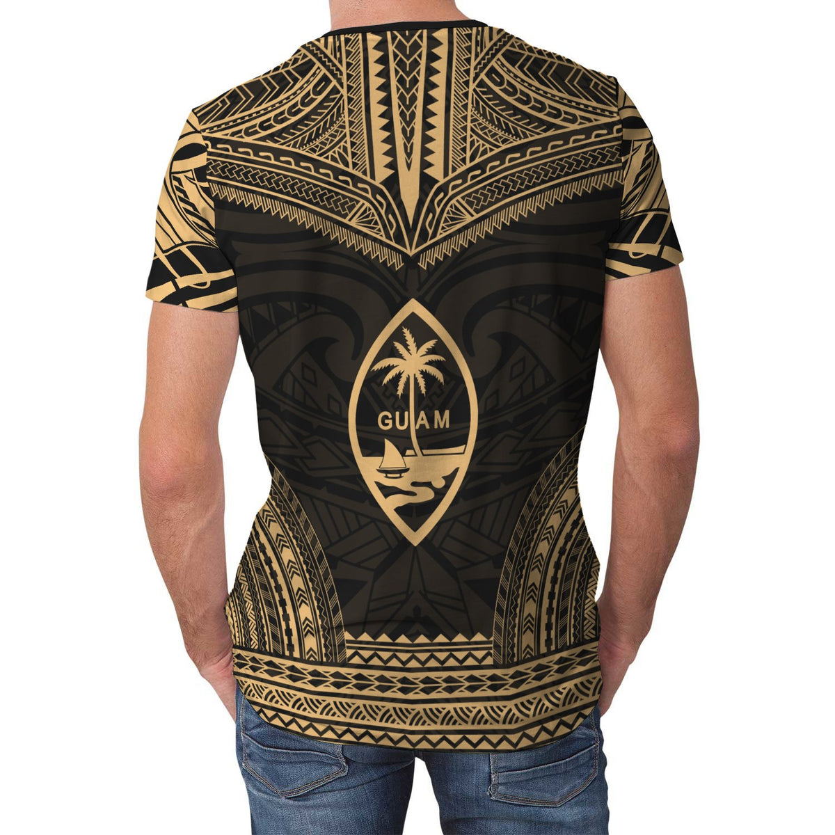 Guam T Shirt Guam Polynesian Chief Gold Version - Polynesian Pride