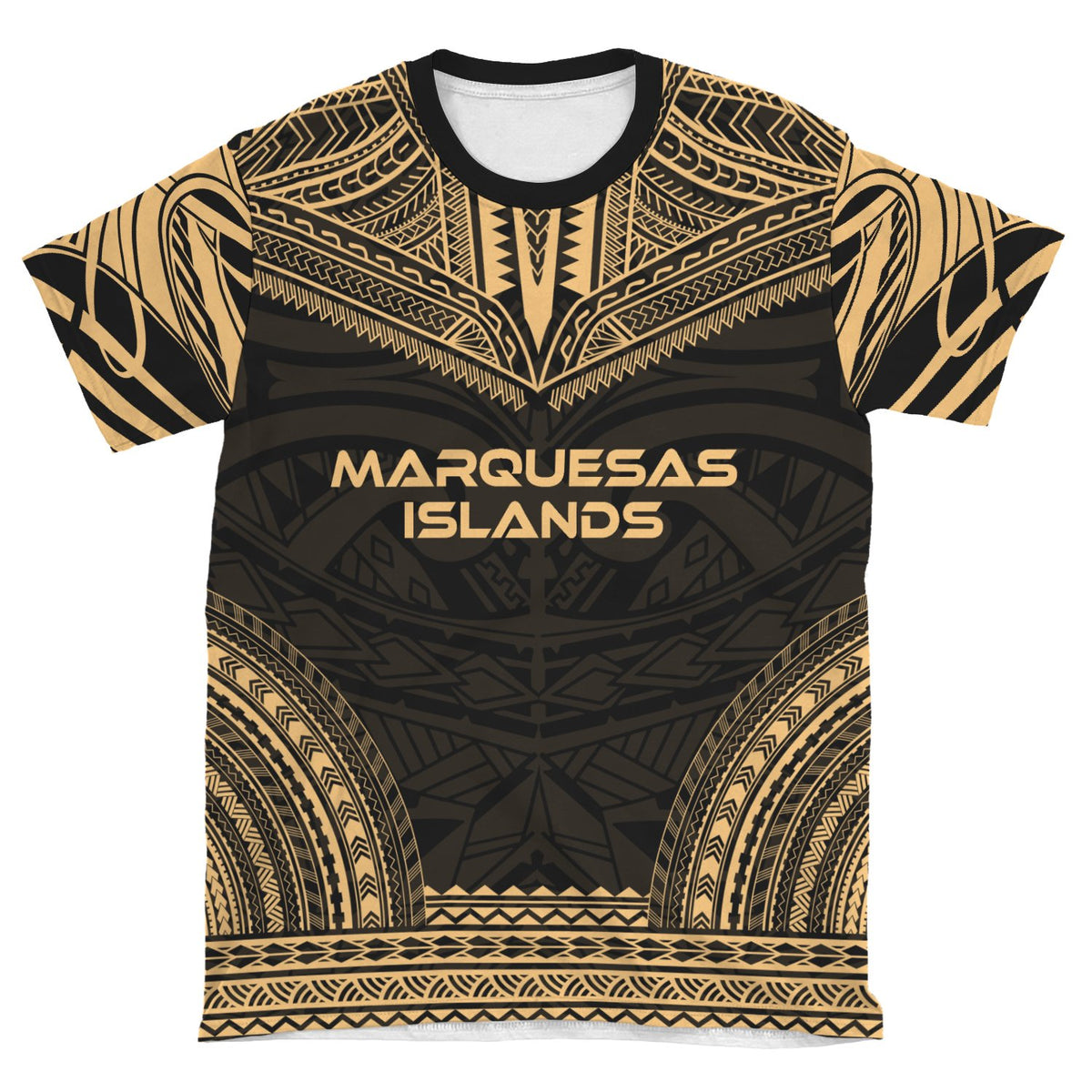 Marquesas Islands Unisex T Shirt Marquesas Islands Polynesian Chief Gold Version - Polynesian Pride