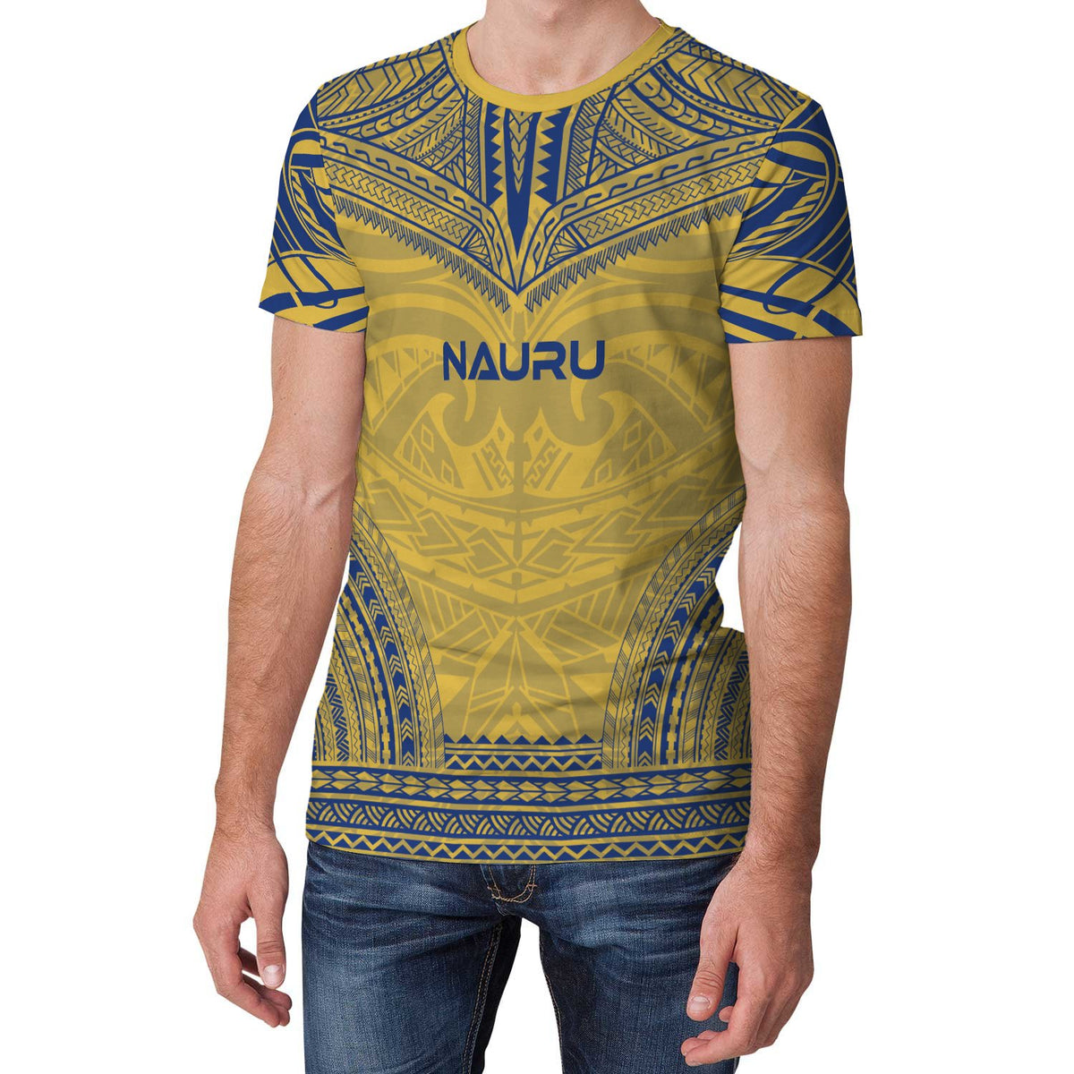 Nauru Unisex T Shirt Nauru Polynesian Chief Yellow Version - Polynesian Pride
