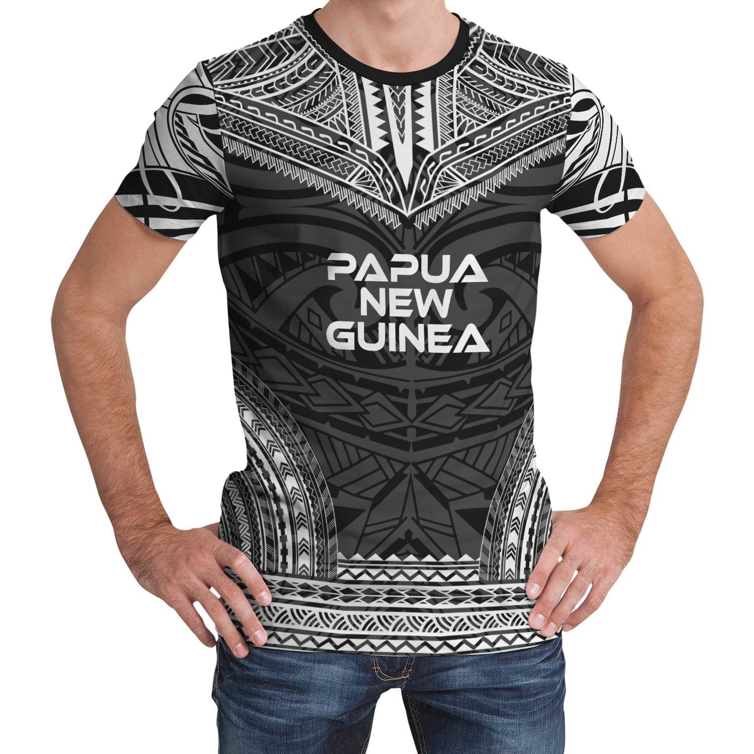 Papua New Guinea Unisex T Shirt Papua New Guinea Polynesian Chief Black Version Unisex Black - Polynesian Pride