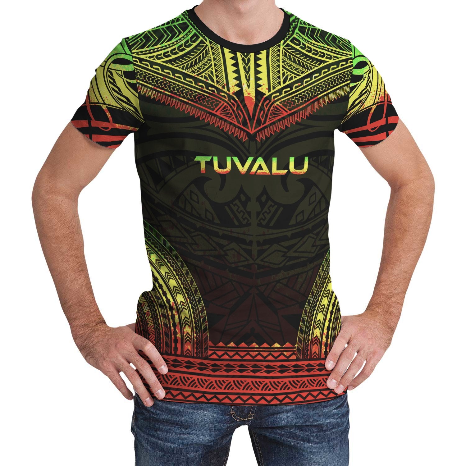 Tuvalu T Shirt Tuvaluan Polynesian Chief Reggae Version Unisex Reggae - Polynesian Pride