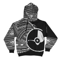 Yap Hoodie Micronesia White Patterns With Coat of Arms - Polynesian Pride