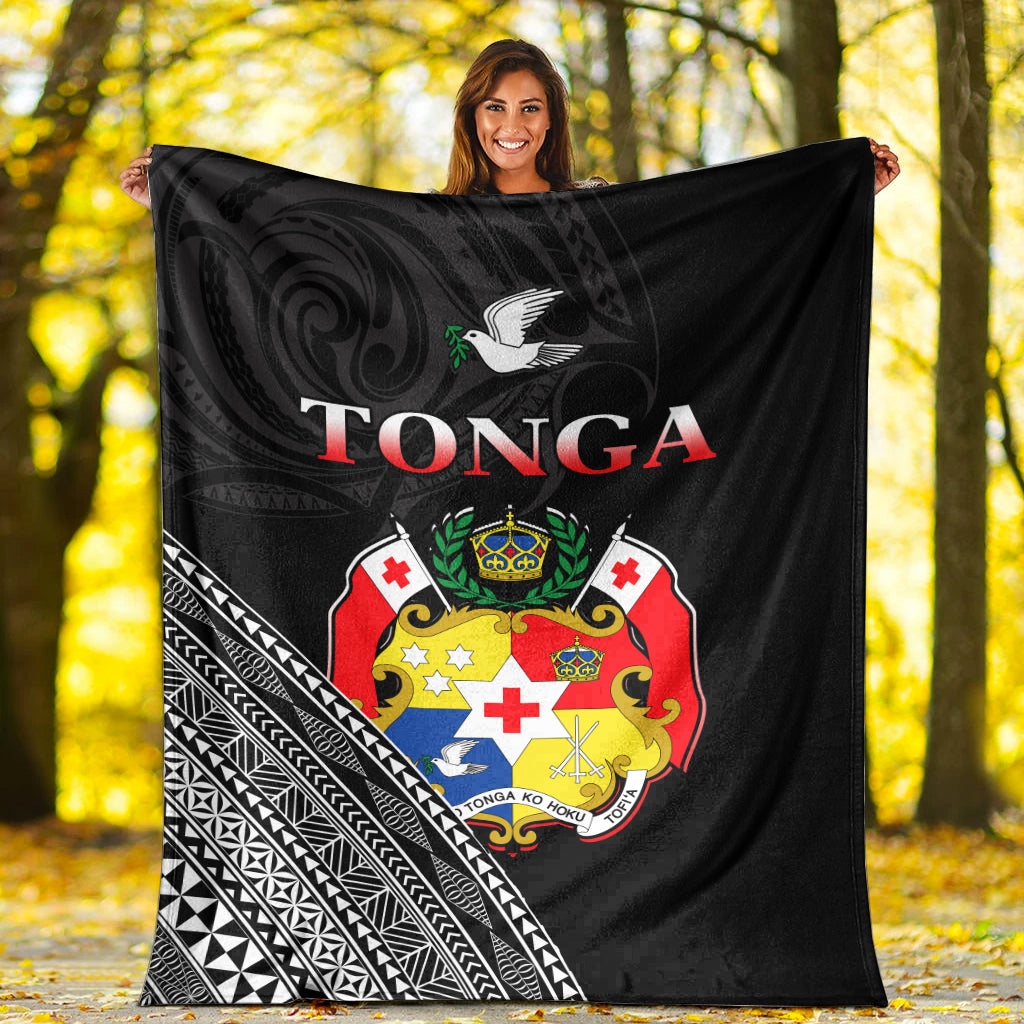 Tonga Premium Blanket Tongan Pattern Blithesome Version Black LT13 - Polynesian Pride
