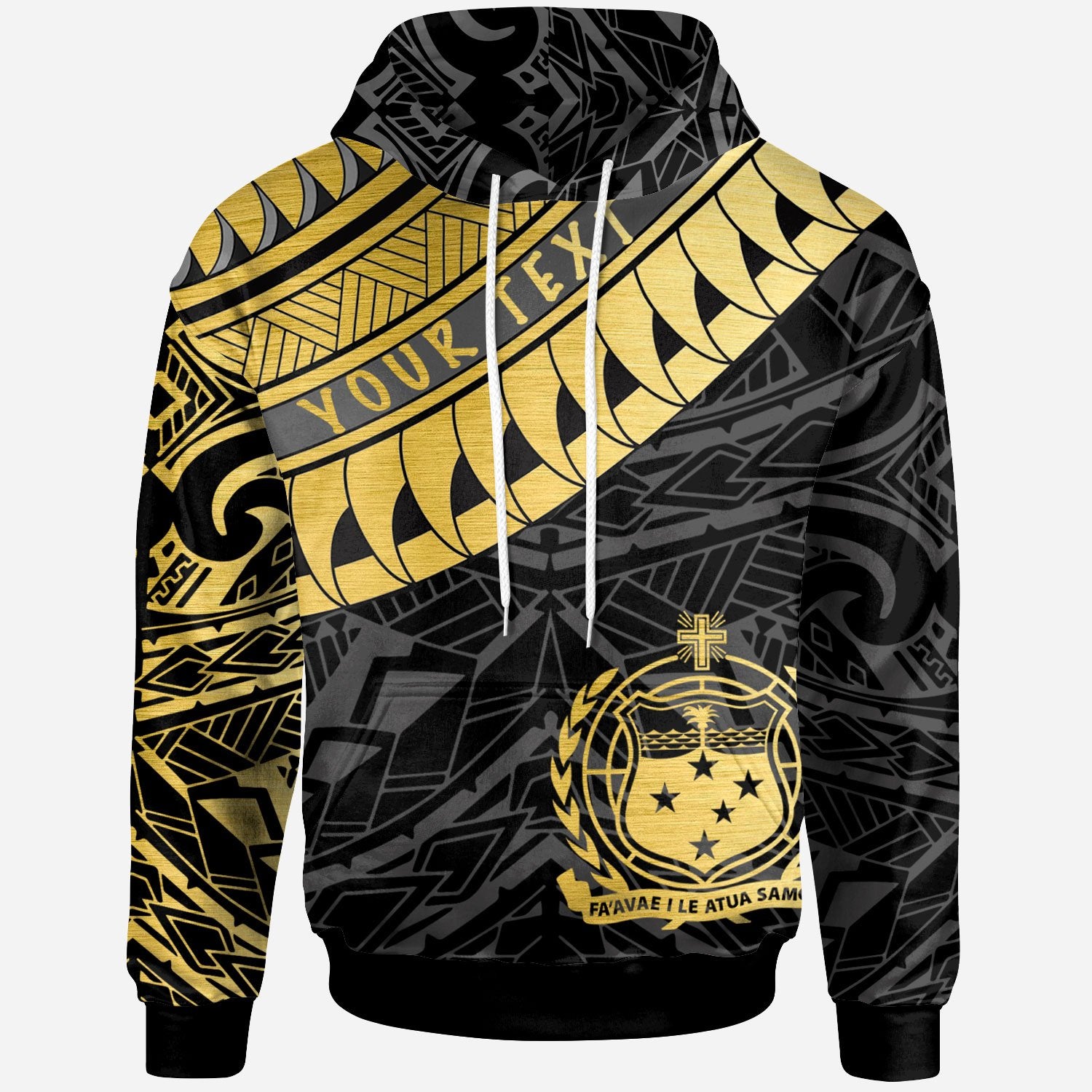 Samoa Custom Hoodie Samoa Ginger Lei Pattern Gold Unisex Gold - Polynesian Pride