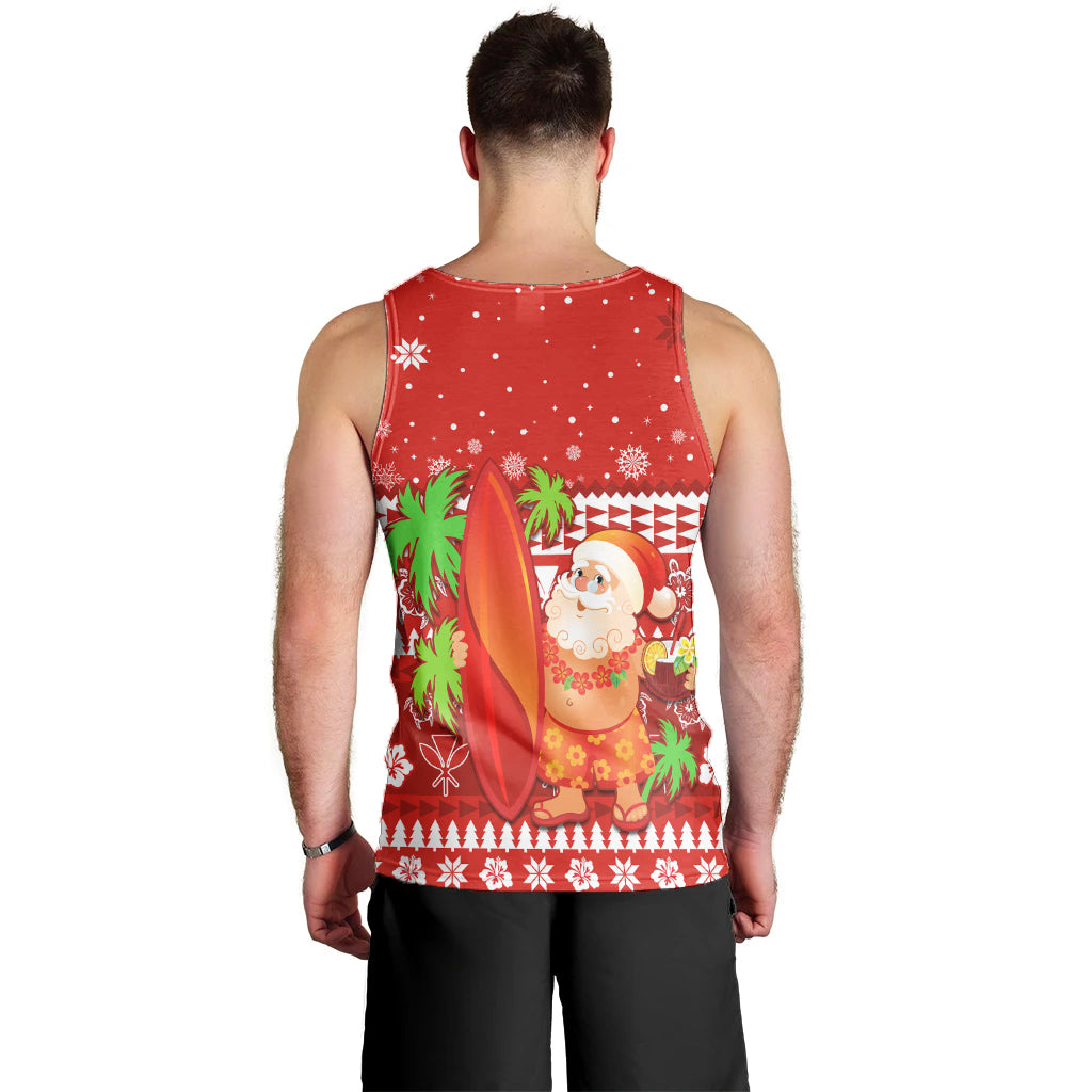Mele Kalikimaka Men Tank Top Santa Claus Hawaii Christmas LT13 - Polynesian Pride