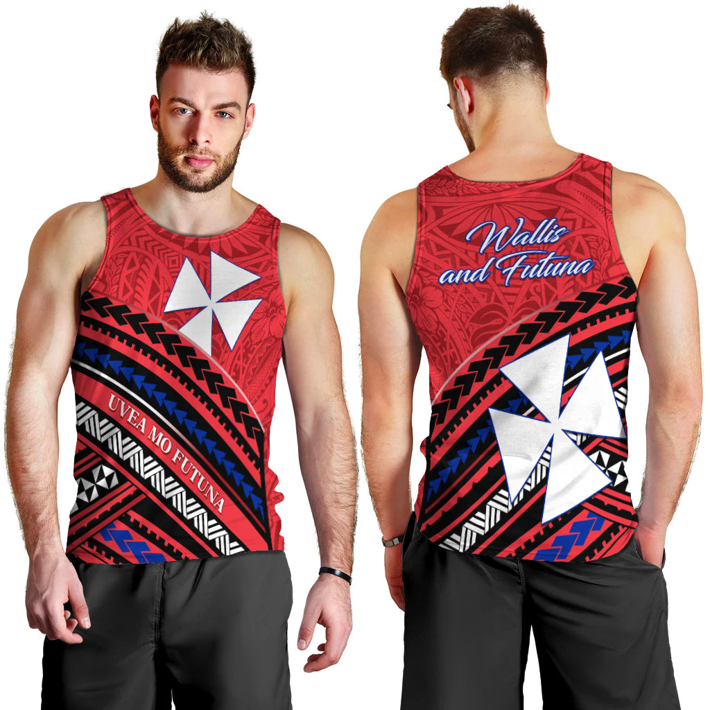 Wallis and Futuna Men Tank Top Creative Polynesian LT13 Red - Polynesian Pride