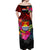 Kiribati Off Shoulder Long Dress Alluring Polynesia and Tropical Flowers LT13 - Polynesian Pride