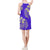 Polynesian Floral Sleeveless V Neck Dress - Blue Version - Polynesian Pride