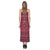 Polynesia Pattern V - Neck Open Fork Long Dress - Red Style - Polynesian Pride