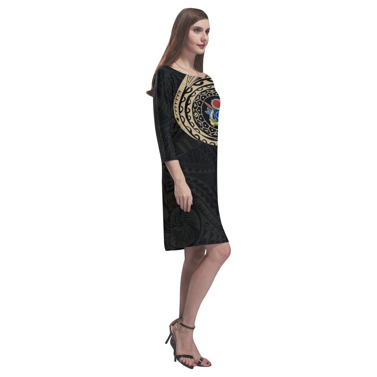 Cook Islands in My Heart - Rhea Loose Round Neck Dress - Polynesian Pride