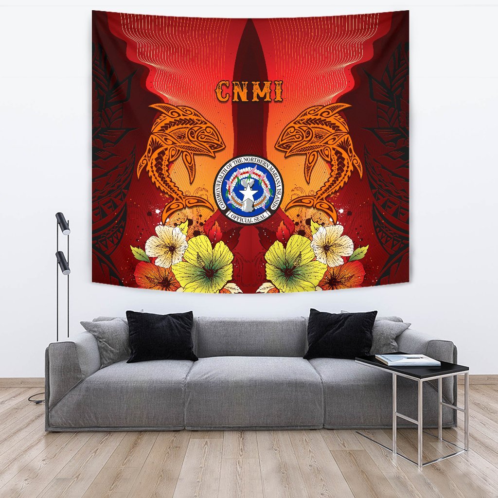 Northern Mariana Islands Tapestries - Tribal Tuna Fish - Polynesian Pride