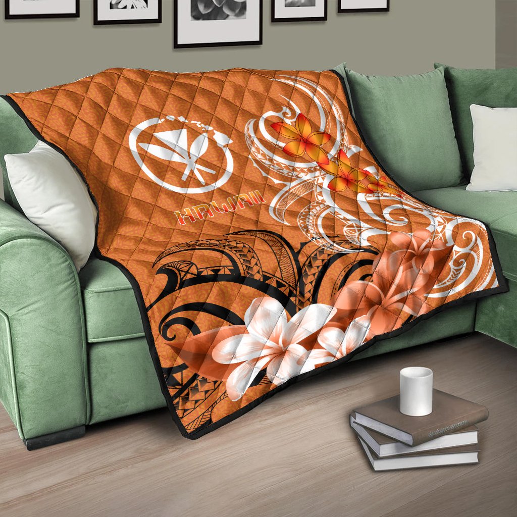 Hawaii Premium Quilt - Hawaiian Spirit Orange - Polynesian Pride