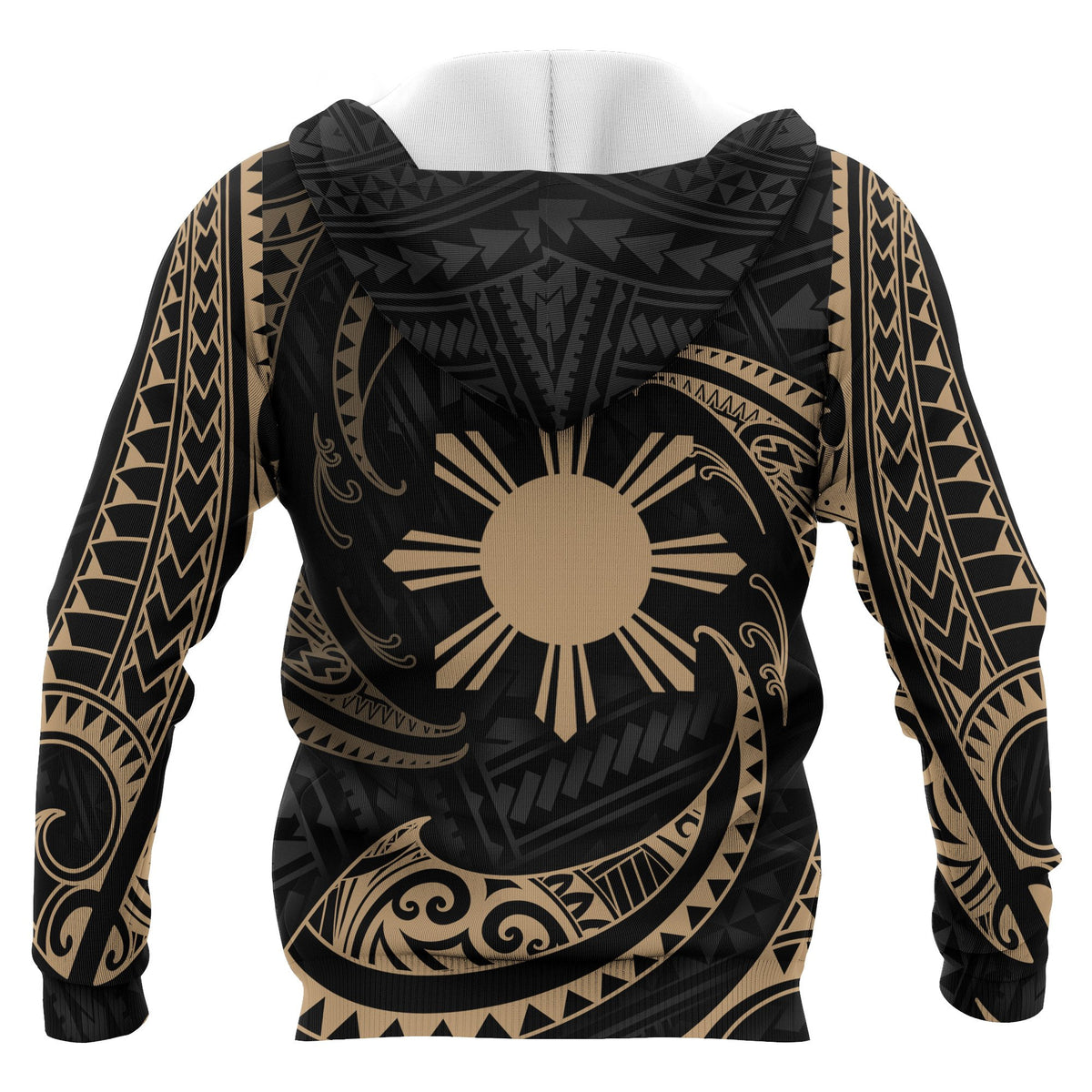 Philippines Hoodie Gold Tribal Wave - Polynesian Pride
