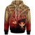 Hawaii Polynesian Custom Hoodie Plumeria Tattoo Tribal Unisex Red - Polynesian Pride