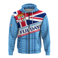 Fiji Day Zip up Hoodie Tapa Pattern With Flag LT12 - Polynesian Pride