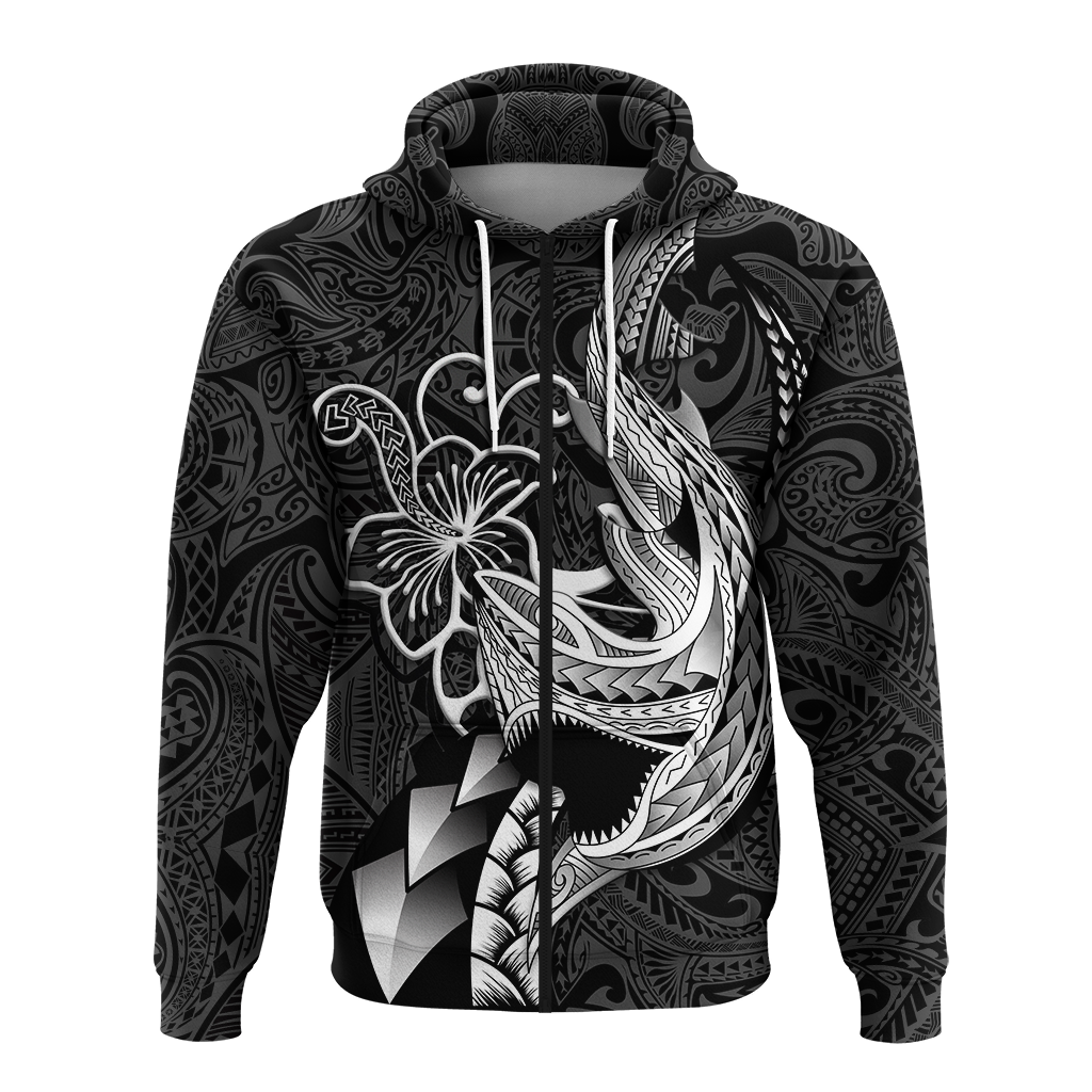 Polynesian Shark Tattoo Hawaii Tribal Hoodie LT12 - Polynesian Pride