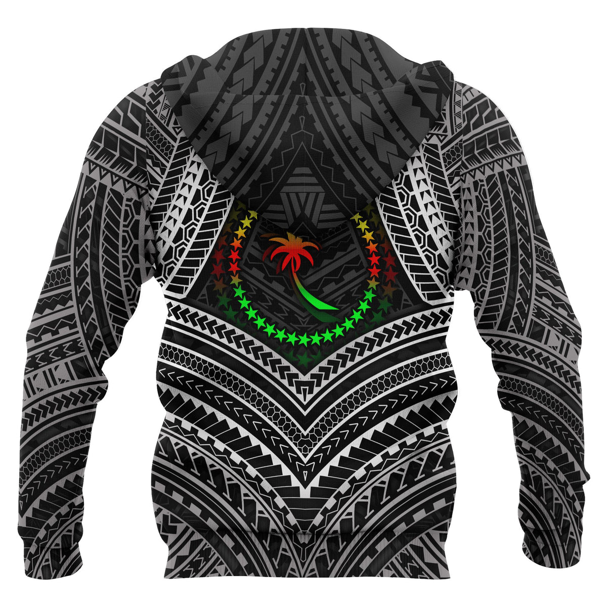 Chuuk Polynesian Zip up Hoodie Chuuk Flag Reggae Color - Polynesian Pride