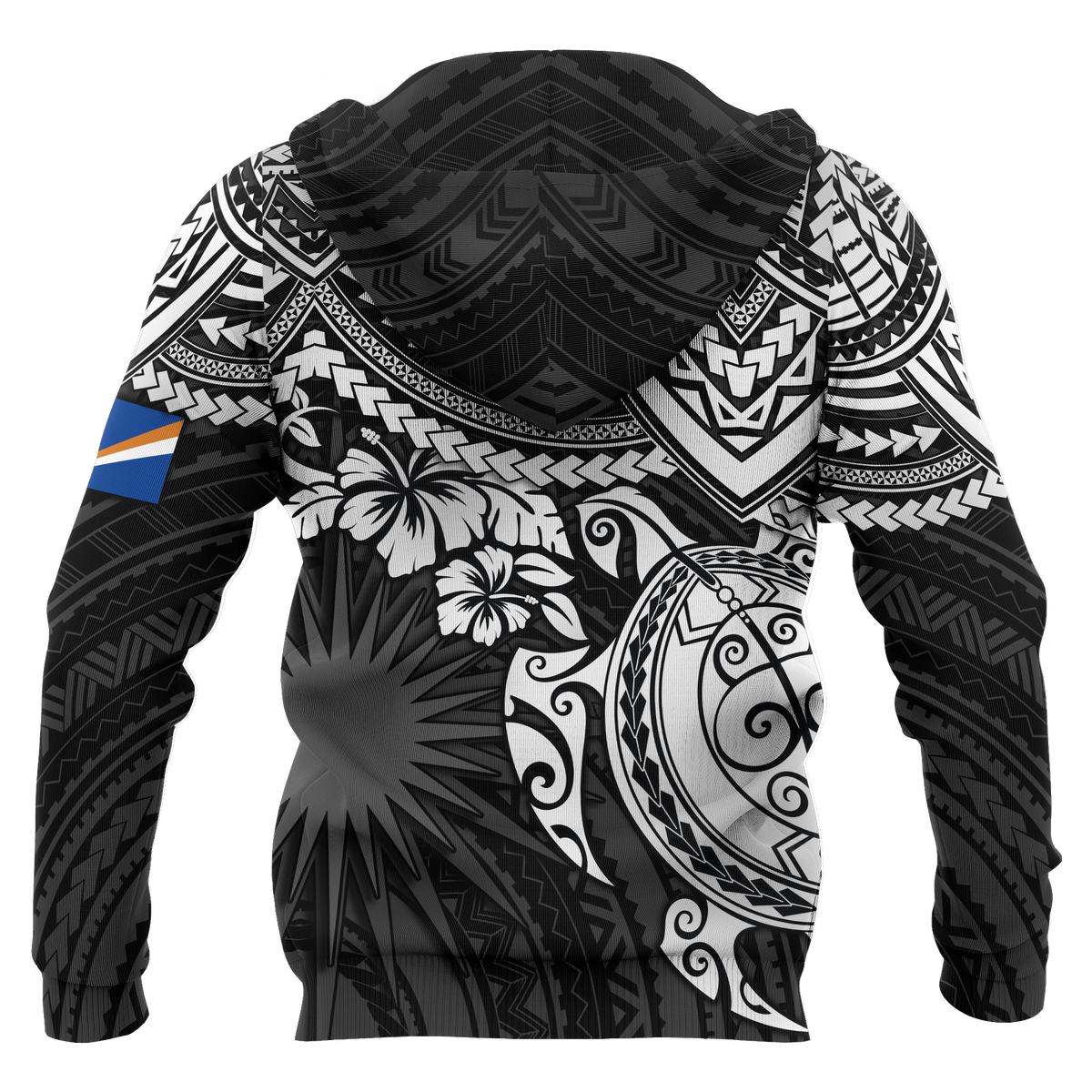 Marshall Islands Polynesian Hoodie White Turtle - Polynesian Pride