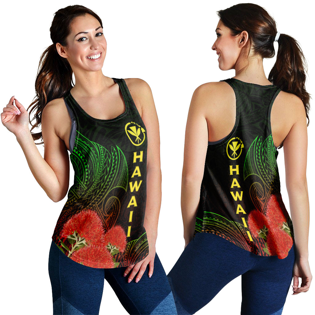 Hawaii Polynesian Women Racerback Tank - Ohia Lehua - LT12 Black - Polynesian Pride