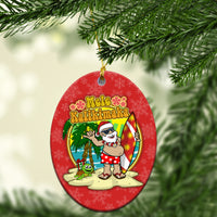 Hawaii Surfer Santa Red Christmas Ornament - LT12 - Polynesian Pride