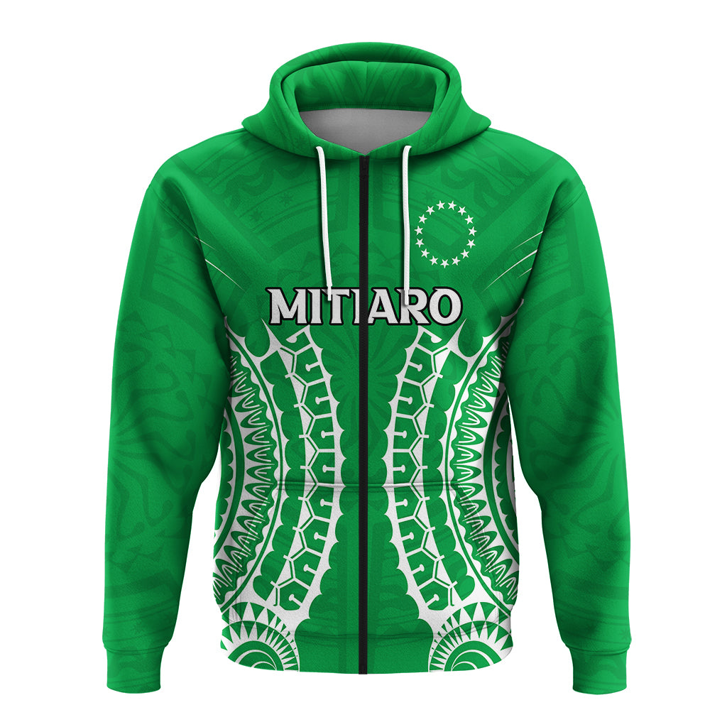 Custom Cook Islands Mitiaro Zip up Hoodie Tribal Pattern LT12 - Polynesian Pride