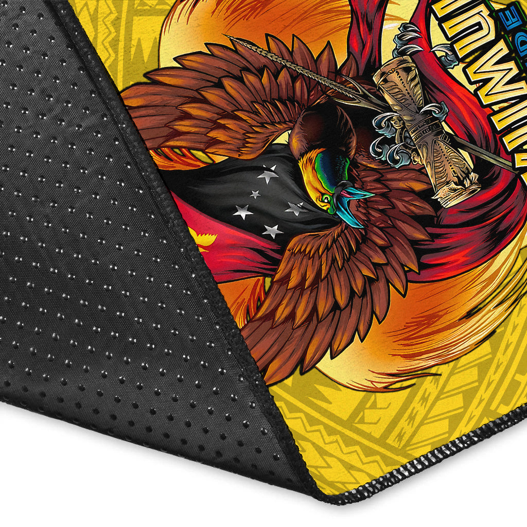 (Custom Personalised) Papua New Guinea Rugby Kumul Pride Area Rug - LT2 - Polynesian Pride