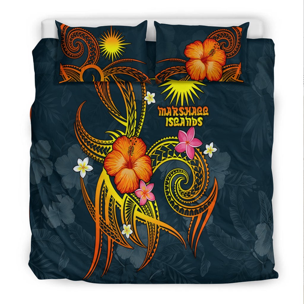 Marshall Islands Polynesian Bedding Set - Legend of Marshall Islands (Blue) - Polynesian Pride