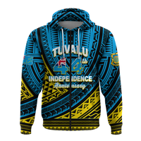 Tuvalu Hoodie 44th Independence Anniversary Tribal Pattern LT12 - Polynesian Pride