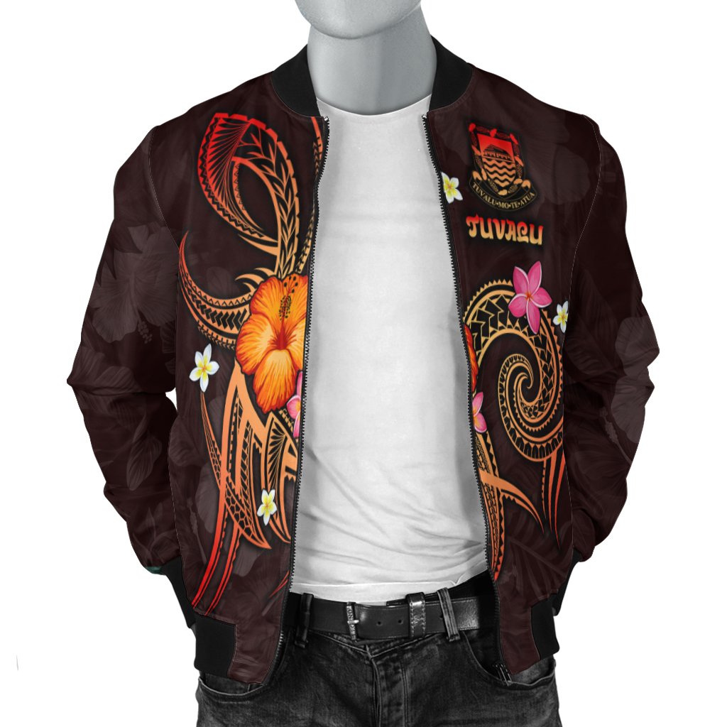 Tuvalu Polynesian Men's Bomber Jacket - Legend of Tuvalu (Red) - Polynesian Pride