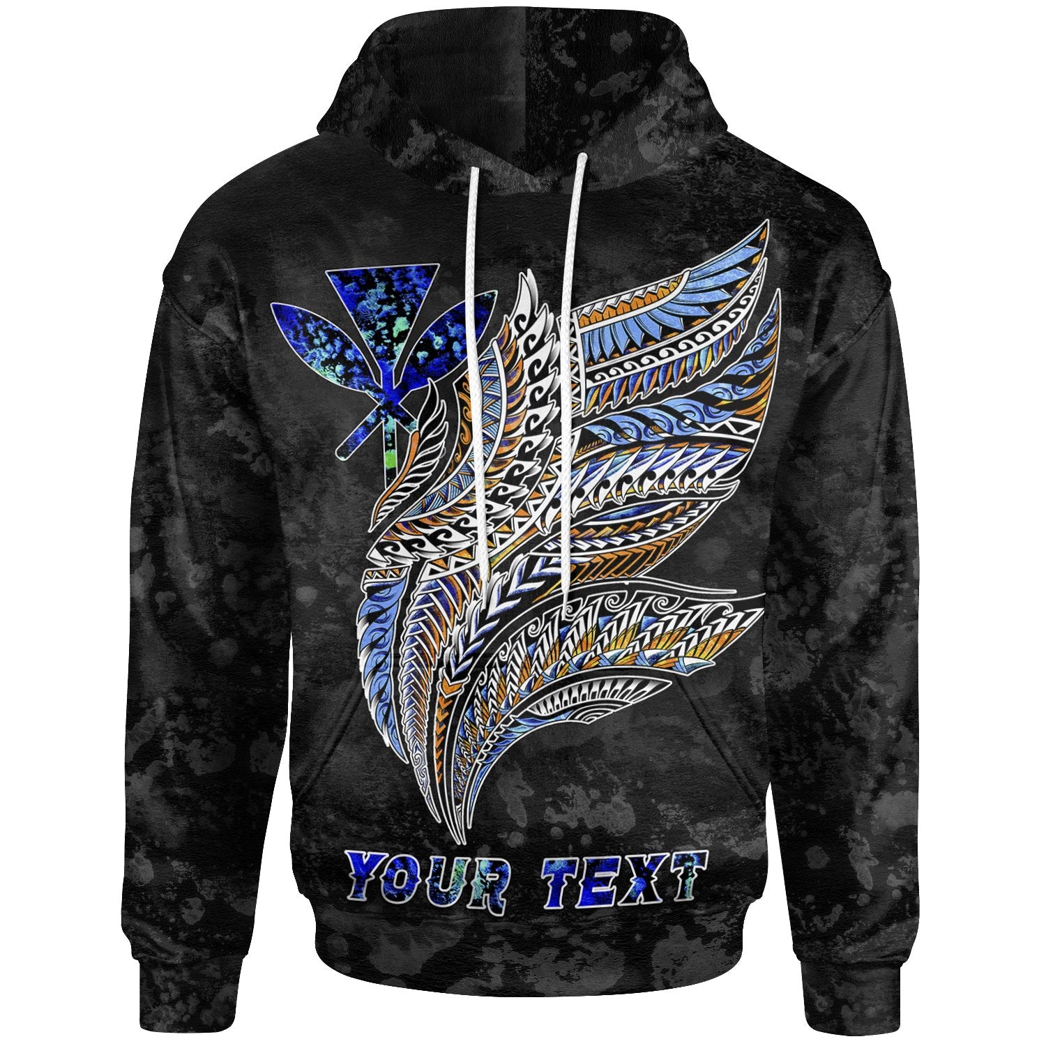 Polynesian Hawaii Custom Hoodie Polynesian Wings Unisex Black - Polynesian Pride