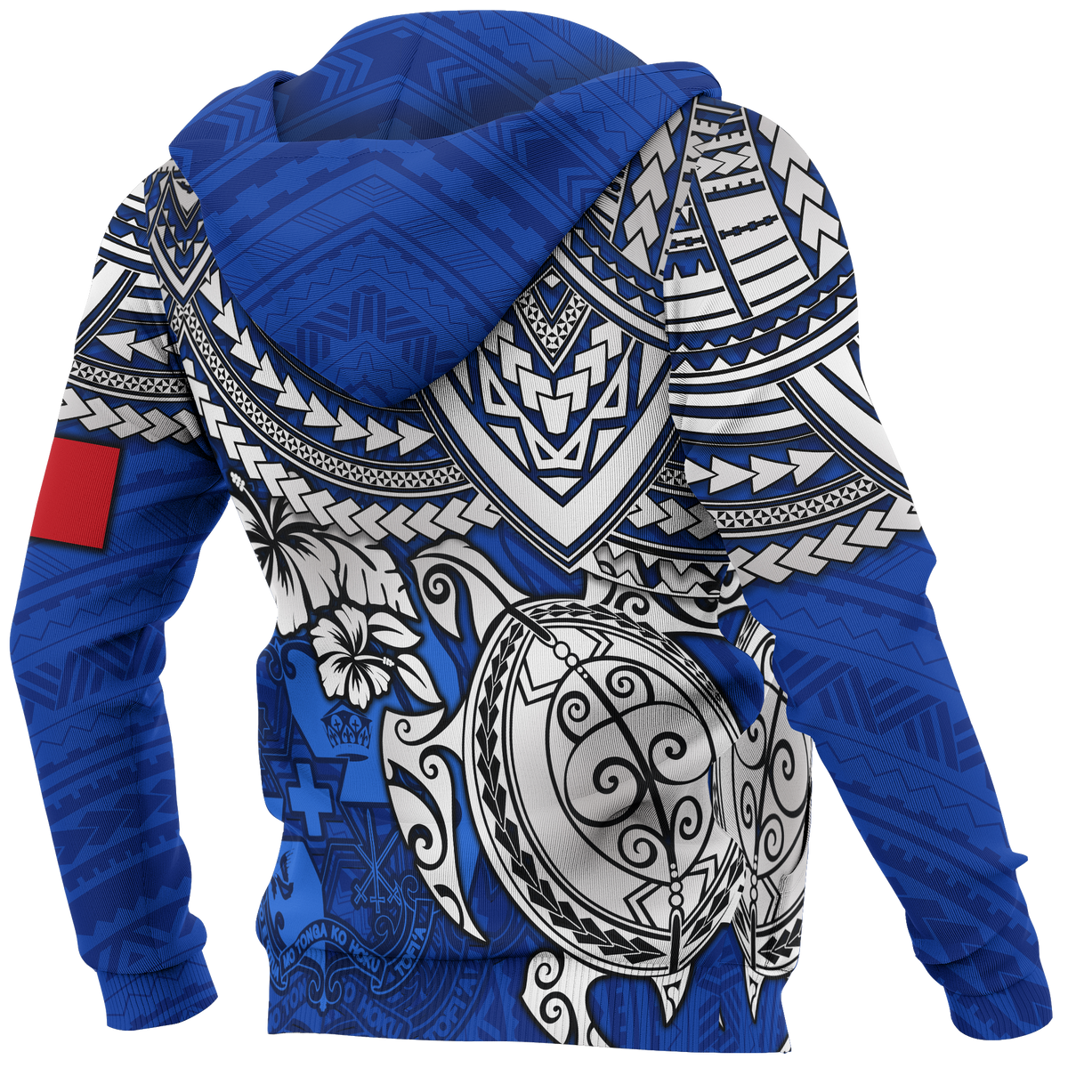 Tonga Polynesian Hoodie (Zip up) Blue Turtle - Polynesian Pride